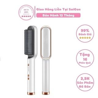 Lược điện chải tóc tạo kiểu uốn thẳng 3 in 1 đa năng cao cấp chuyên nghiệp dành cho salon 6 mức nhiệt nóng nhanh