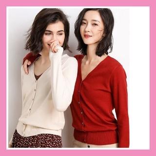 Áo khoác len Cardigan nữ mỏng cổ chữ V hàng Quảng Châu cao cấp AL04