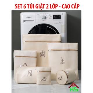 SET 6 túi giặt 2 lớp bảo vệ quần áo, đồ lót dùng cho máy giặt - nhiều kích thước lựa chọn