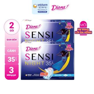 [Nhập UNNITE17 đơn từ 99K] Bộ 2 gói băng vệ sinh Diana Sensi Night ban đêm 35cm 3 miếng/gói