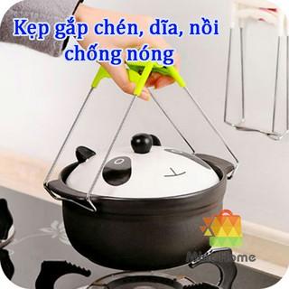 Dụng cụ kẹp gắp đồ nóng, bát đĩa, thức ăn đa năng cho làm bánh, nấu ăn chống nóng bằng inox 304