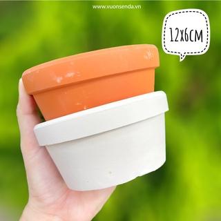 Chậu đất nung 12x6cm - Chậu trồng sen đá