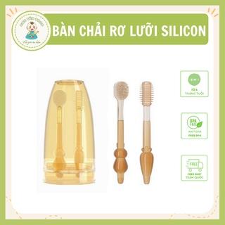 Set rơ lưỡi và Bàn chải tập đánh răng và matxa nướu silicon cho bé