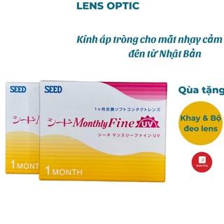 [4 CẶP TẶNG 1 CẶP]  Kính áp tròng SEED 1 tháng không màu Monthly Fine UV, lens SEED trong suốt có độ cho mắt cận