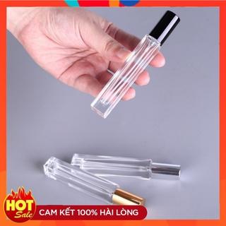 Lọ Chiết Nước Hoa Trụ Vuông Dài 5ml 10ml 🍁 Chai Lọ Chiết Nước Hoa Thủy Tinh Đựng Dầu Thơm Tiện Dụng