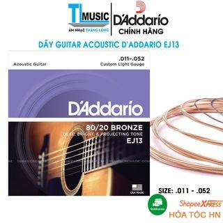 [Mã SKAMLSC2906 giảm 10% đơn 100K] [Chínhhãng]Dây Đàn Guitar Acoustic D'Addario EJ13 ,Custom Light,1152,80/20Bronze