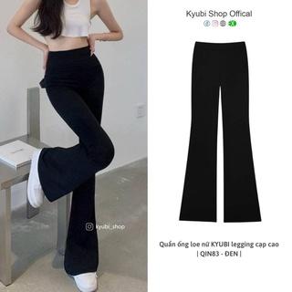 Quần ống loe nữ KYUBI cạp lưng cao dáng dài form ôm legging tôn dáng co giãn 4 chiều đi học đi chơi công sở - QIN83