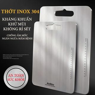 Thớt inox 304 kháng khuẩn cao cấp , chống ẩm mốc độc hại, vệ sinh dễ dàng, cường lực không mùn gỗ, an toàn A17