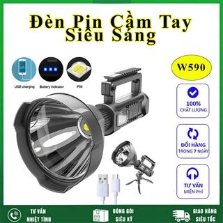 Đèn pin cầm tay siêu sáng chiếu xa 1000m chống thấm nước có chân đế W590