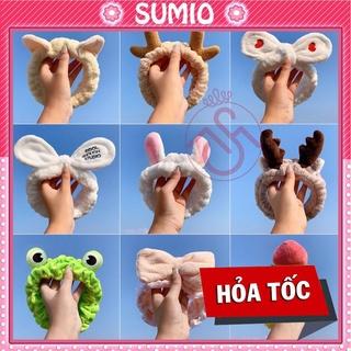 Băng đô rửa mặt bờm cài tóc turban dễ thương cute tai thỏ mèo noel tuần lộc vải nhung nơ cho bé gái nam nữ Sumio_offical