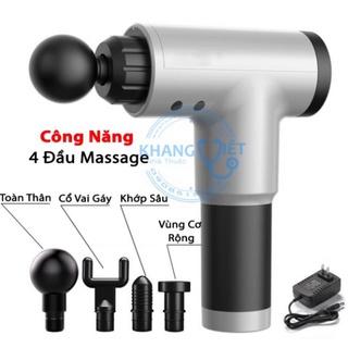 Máy massage cầm tay 4 đầu 6 chế độ - súng massage trị nhức mỏi vai gáy, đau giãn cơ - Máy đấm lưng đa năng - DL5