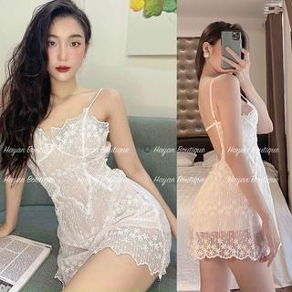 [FREESHIP]Váy ngủ sexy pha lê trắng siêu đẹp, đầm ngủ quyến rũ Quảng Châu - Haayan Boutique #HT67