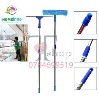 Cây Lau Kính, Gạt Chùi Kính Đa Năng Homeinno Cán Dài 1m4 (2 Đầu Rời/Đầu 2 Trong 1)