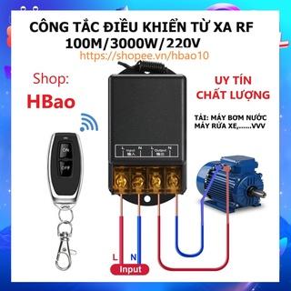 Công tắc điều khiển từ xa cho máy bơm nước 100M 30A Công suất lớn Xuyên tường (3000W)/ điện áp 110V 220V có nút học lệnh