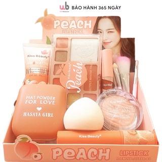 Bộ Trang Điểm Peach Lipstick Kissbeauty [ hàng chính hãng] gồm 09 món makeup đầy đủ và rất hợp Trend.Tặng kèm 1 cây chì