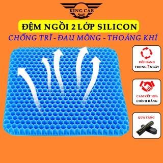 Đệm Ngồi 3D 2 Lớp Thoáng Khí - Đệm Gel Tổ Ong Lót Ghế Trên Ô Tô Giúp Tuần Hoàn Máu,Chống Đau Mỏi Lưng