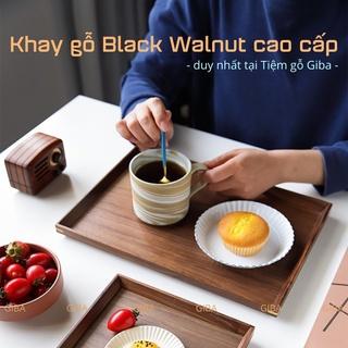 KHAY GỖ ÓC CHÓ BLACK WALNUT CAO CẤP ĐỰNG ĐỒ ĂN DECOR CHỤP ẢNH PHONG CÁCH NHẬT BẢN GIBA