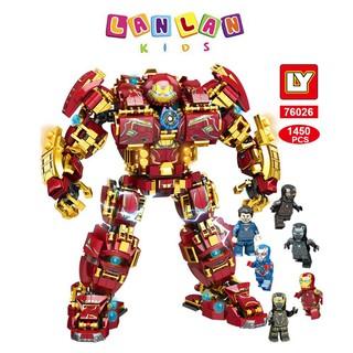 Đồ chơi lắp ráp Hulkbuster Iron man nhiều kích thước LANLAN KIDS lắp ráp mô hình người sắt