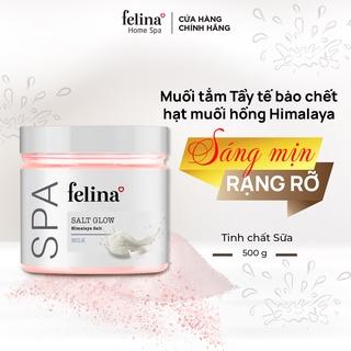 Muối tắm tẩy tế bào chết body Felina Home Spa 500g từ hạt muối hồng Himalay tinh khiết - da sáng mịn rạng rỡ