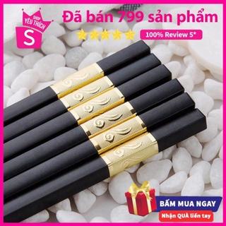 Đũa Mạ Vàng ☘FREESHIP☘ Bộ 10 Đôi Đũa Mạ Vàng Xuất Nhật Cao Cấp, Bền Đẹp, Sang Trọng