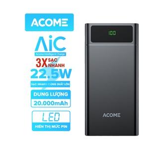 [Mã ELMALL5 giảm 5% đơn 300K] Pin Sạc Dự Phòng ACOME AP201 20000mAh Sạc Nhanh 22.5W - 2 Cổng Input, 3 Cổng Output