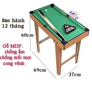 Bàn Bi A Mini Gỗ Cỡ Lớn Nhất 69*36 cm, BH 12 tháng, Nỉ Cao Cấp, Bàn Bida Trẻ Em, Bida Lỗ Đầy Đủ Phụ Kiện Hanana