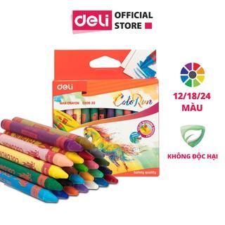 [MãLIFEMC17BP1 giảm50K đơn 150K] Bút sáp nến Deli - 12 màu/18 màu/24 màu - 1 hộp - EC20800/EC20810/EC20820