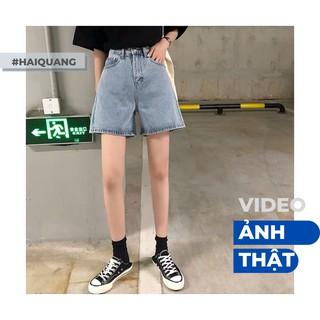 QUẦN SOOC BÒ , QUẦN SHORTS JEANS NỮ HAIQUANG CẠP CAO DÁNG RỘNG CÁ TÍNH CHẤT ĐẸP MÀU XANH NHẠT