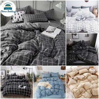 Bộ chăn ga gối Otama Bedding drap giường 4 món caro poly cotton, Bộ mền gối vỏ chăn và ga giường bo chun cao cấp