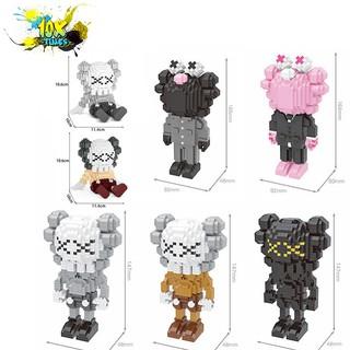 (size 16cm)  đồ chơi giáo dục lắp ráp 3D mô hình nhân vật Kaws bearbick dễ thương, quà tặng sinh nhật bạn trai gái