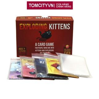 Combo Bài Mèo Nổ Exploding Kittens + 4 Bản Mèo Mở Rộng + Bọc Bài