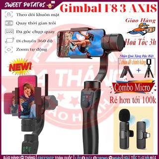 🎁Combo Micro🎁Tay Cầm Chống Rung Điện Tử Gimbal F8 Có Bluetooth - Gymbal Điện Thoại Chống Rung - Có Chân Đỡ Tự Đứng