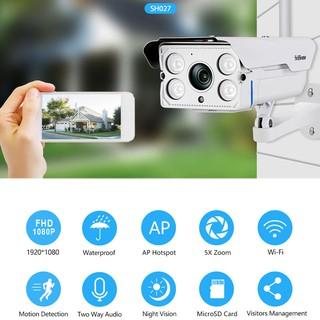 Camera ip wifi Srihome SH027 2.0Mpx -Zoom X5,Quan sát ngoài trời, siêu nét,hồng ngoại, chống nước