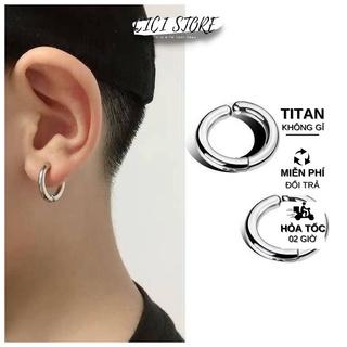 Bông Tai Nam Kẹp Không Cần Bấm Lỗ Bằng Thép Titan Không Gỉ (1 PCS)