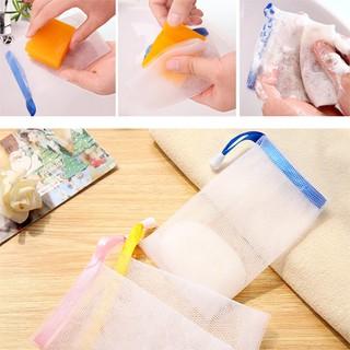 Set 10 túi lưới dây rút đựng bánh xà phòng tạo bọt tiện lợi