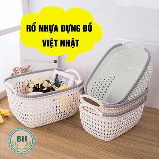 Rổ Nhựa Giả Đan Mây Có Quai Cầm Cỡ Nhỏ Việt Nhật,giỏ nhựa đựng đồ tiện lợi