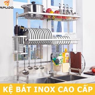 Kệ Chén Bát Đa Năng INOX 304 1 - 2 Tầng, Giá Đựng Bát Đĩa Inox Hàng Cao Cấp, Siêu Bền Siêu Đẹp MKS003