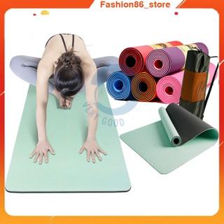 Thảm tập yoga TPE 2 lớp 6mm cao cấp chống trượt tập gym thiền pilates tại nhà