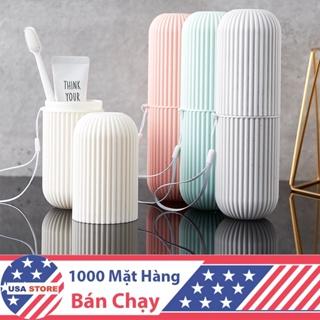 (Video Review) Hũ Hộp Đựng Bàn Chải Và Kem Đánh Răng Kiểu Tròn Có Vân S8 (Kiêm 2 Cốc) - Khi Đi Du Lịch, Công Tác