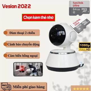 [Thẻ 64G, 32G, Camera] Camera IP wifi giám sát, chống trộm, an ninh, quan sát mọi lúc, hồng ngoại ban đêm xoay 360 độ