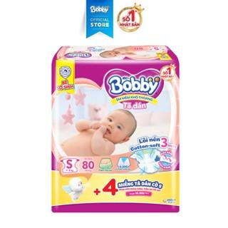 [Mã MKBBOB12 -100K đơn 600K] Tã dán sơ sinh Bobby S80 mới- Lõi nén thần kỳ 3mm