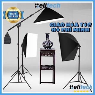 Bộ đèn studio chụp ảnh sản phẩm, quay phim, livestream chuyên nghiệp, chân cao 2m softbox 50x70cm