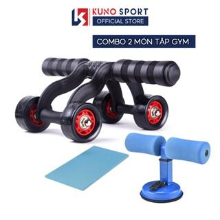 Combo 2 món tập gym con lăn tập giảm eo và chữ T tập cơ bụng đế hút chân không cao cấp