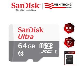 [Mã BMLTM50 giảm đến 50K] Thẻ nhớ microSDXC SanDisk Ultra 64GB upto 100MB/s 533x tặng Adapter (ngẫu nhiên) -