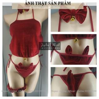 Bộ ĐỒ Ngủ Cosplay Sexy Nàng Tiểu Hồ Ly Tinh Nghịch Mã Mèo 180 Áo Yếm Ngủ Đủ Phụ Kiện Hóa Trang Miêu Nữ Mèo Hồng