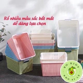 Rổ Đan Mây Đựng Đồ Đa Năng 3 size Nhựa Việt Nhật ( 3415-1 / 3415-2 / 3415-3 ), Giỏ đựng quần áo, dụng cụ nhà bếp