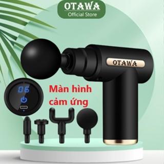 Máy massage cầm tay mini OTAWA đấm lưng mát xa trị liệu cổ vai gáy chân bụng 4 đầu 6 chế độ