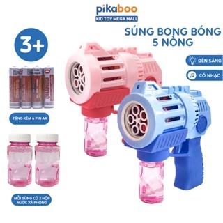 Súng bắn bong bóng xà phòng Pikaboo cho bé thiết kế 5 nòng cỡ bự làm từ nhựa ABS cao cấp