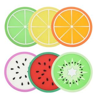 Miếng lót cốc silicon hình hoa quả tươi mát (9cm) - Miếng lót ly trái cây dễ thương 🍉Duashop🍉