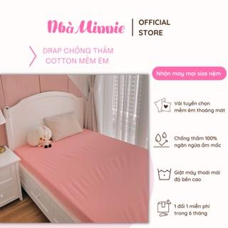 [Nhiều mẫu - Hoả tốc HCM] Ga chống thấm cotton Nhà Minnie dành cho bé - Mềm Mịn Mát - Nằm trực tiếp - Bảo hành 6 tháng